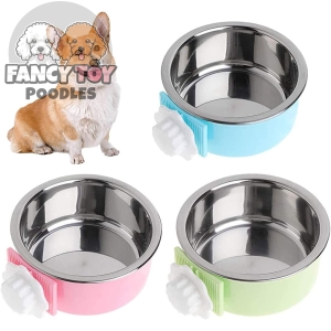 Removable Stainless Steel Hanging Pet Cage Bowl